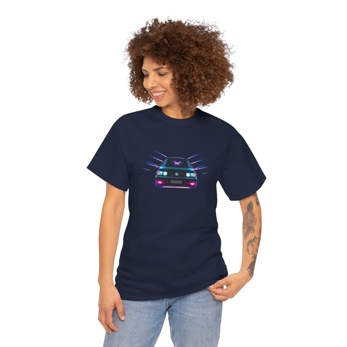 Retro Revival: Synthwave Tribute Hatchback T-Shirt