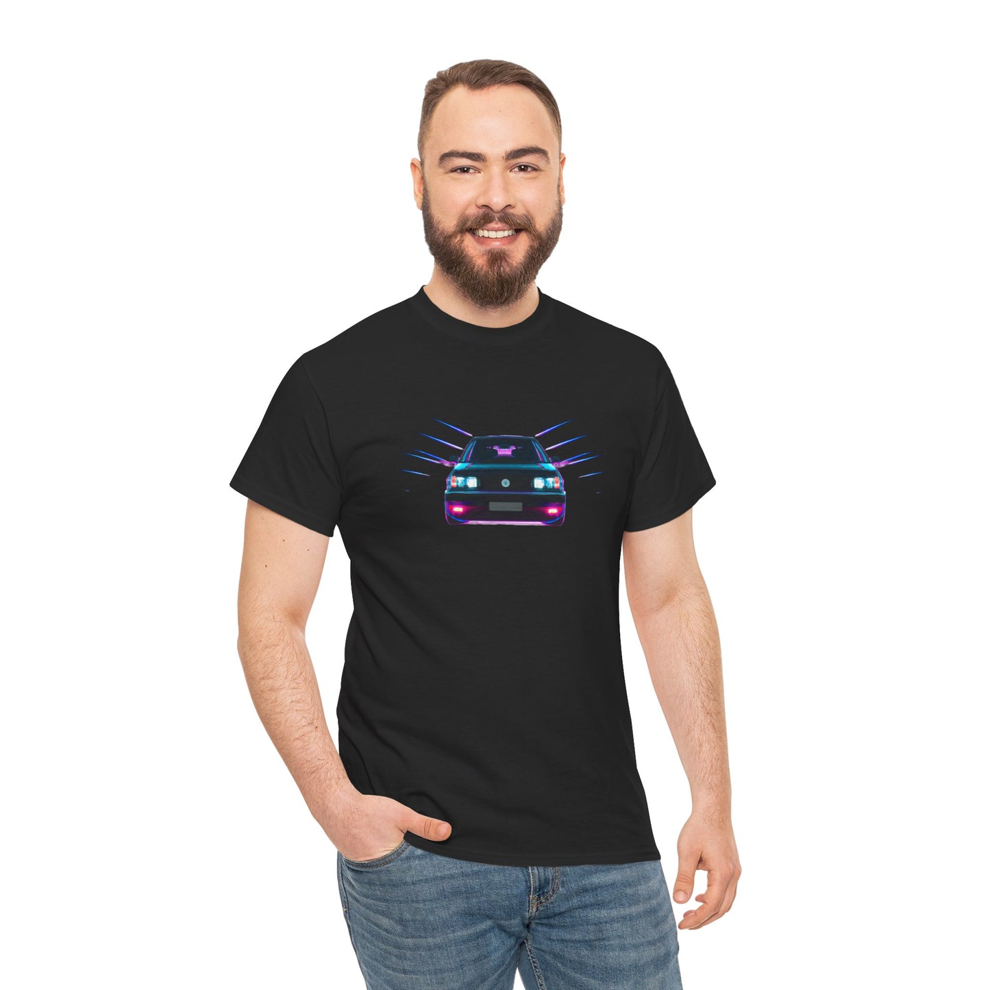 Retro Revival: Synthwave Tribute Hatchback T-Shirt