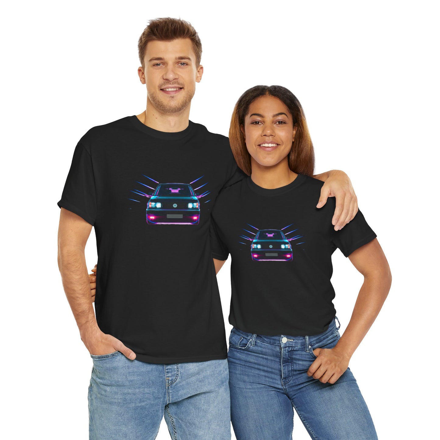 Retro Revival: Synthwave Tribute Hatchback T-Shirt