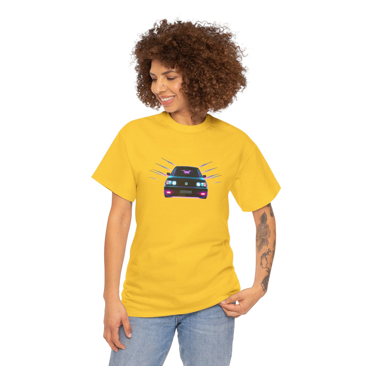 Retro Revival: Synthwave Tribute Hatchback T-Shirt