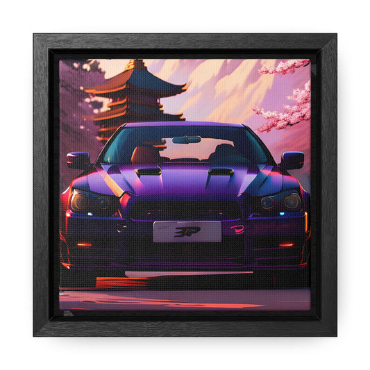 Serenity Unleashed: Midnight Purple Tuner Classic Amidst Cherry Blossoms Canvas