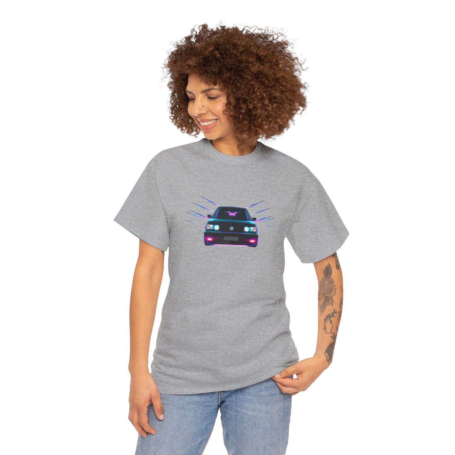 Retro Revival: Synthwave Tribute Hatchback T-Shirt