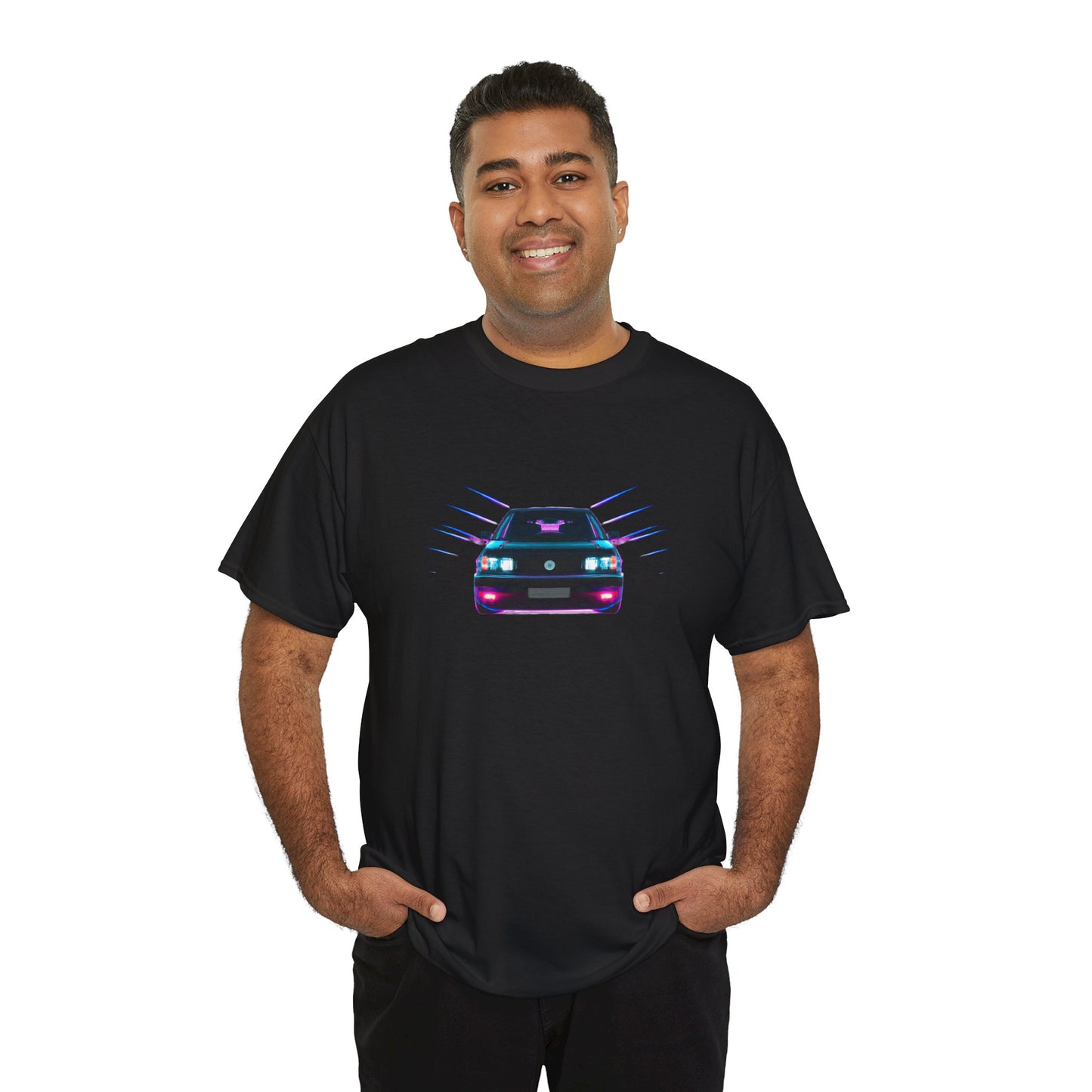 Retro Revival: Synthwave Tribute Hatchback T-Shirt