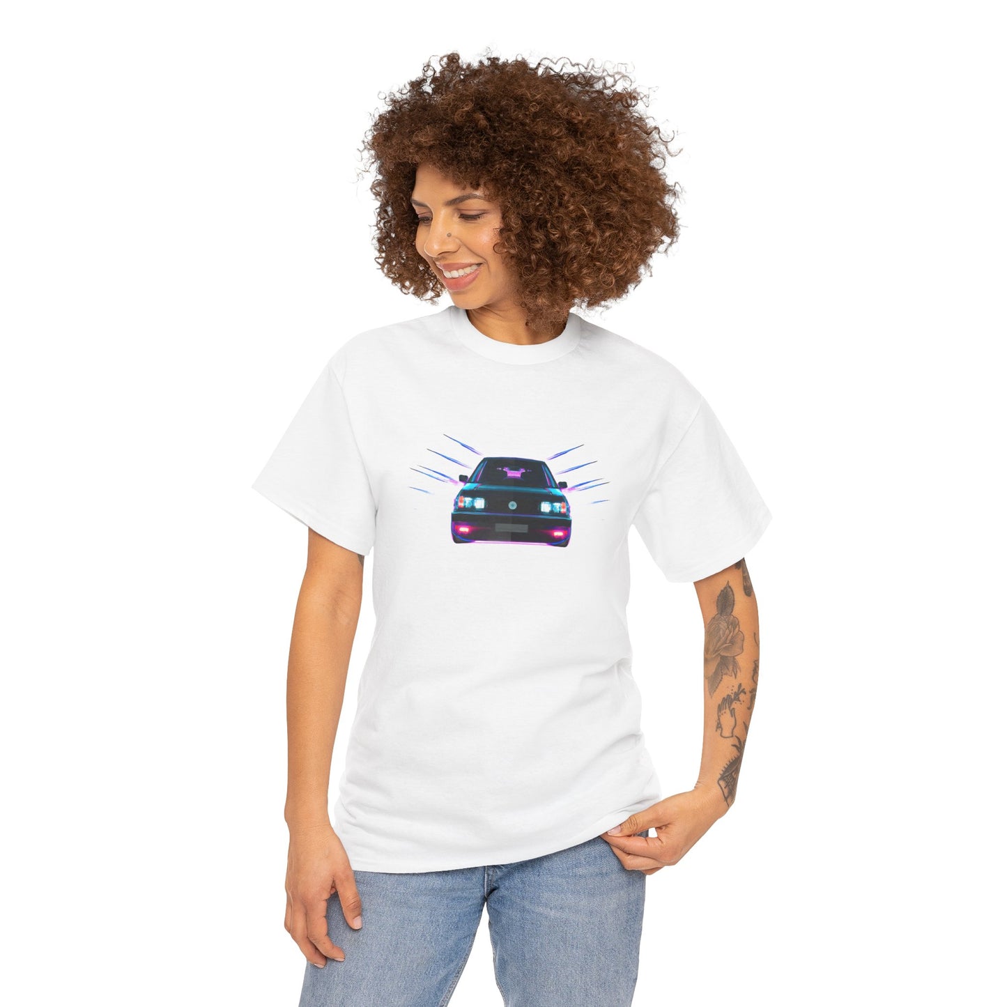 Retro Revival: Synthwave Tribute Hatchback T-Shirt